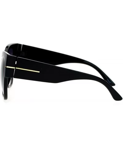 Womens Thick Plastic Arm Horn Rim Cat Eye Sunglasses - Black Smoke - C912DUJWGPV $8.34 Cat Eye