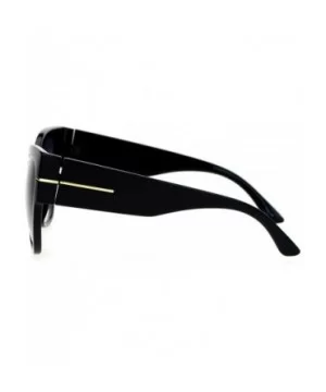 Womens Thick Plastic Arm Horn Rim Cat Eye Sunglasses - Black Smoke - C912DUJWGPV $8.34 Cat Eye