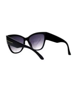 Womens Thick Plastic Arm Horn Rim Cat Eye Sunglasses - Black Smoke - C912DUJWGPV $8.34 Cat Eye