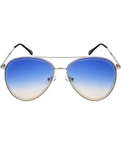 Flat Top XL Aviator Sunglasses for Men Women Pilot Sunglass Top Gun 5152 - CG18M5ZA6W4 $6.11 Aviator