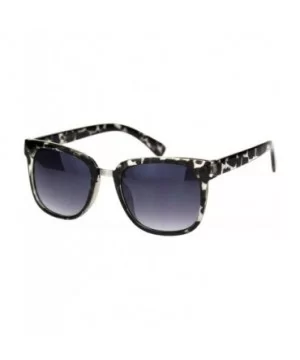 Retro Rewind Rectangular Horned Hipster Plastic Sunglasses - Black Tort Smoke - CX18RRSL8U0 $6.98 Rectangular