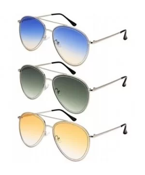 Flat Top XL Aviator Sunglasses for Men Women Pilot Sunglass Top Gun 5152 - CG18M5ZA6W4 $6.11 Aviator