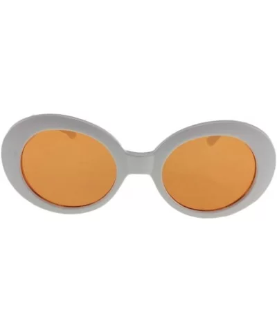 Kurt - Celebrity Inspired Oval Sunglasses - Whiteorange - C518S8E063G $10.99 Oval