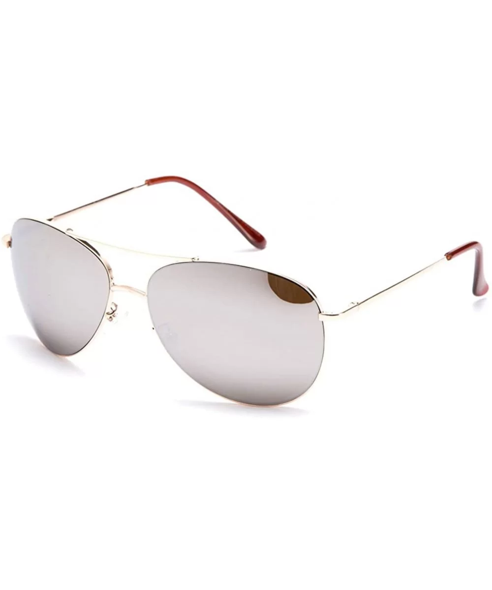 Men's Aviator Style Thick Metal Frame Sunglasses in Gold/Mirror - CI11KW0Q64T $6.02 Aviator