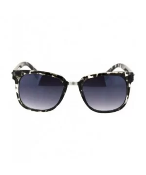 Retro Rewind Rectangular Horned Hipster Plastic Sunglasses - Black Tort Smoke - CX18RRSL8U0 $6.98 Rectangular