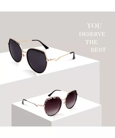 Fashion Oversized Polarized Sunglasses for Women Cat Eye Shades-FZ56 - Transparent Bean Frame/Brown Lens - CL18TK532IT $12.32...