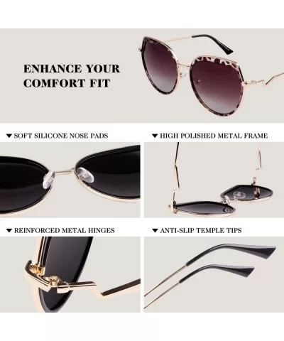 Fashion Oversized Polarized Sunglasses for Women Cat Eye Shades-FZ56 - Transparent Bean Frame/Brown Lens - CL18TK532IT $12.32...