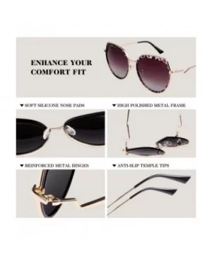 Fashion Oversized Polarized Sunglasses for Women Cat Eye Shades-FZ56 - Transparent Bean Frame/Brown Lens - CL18TK532IT $12.32...