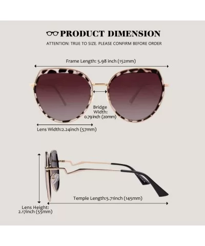 Fashion Oversized Polarized Sunglasses for Women Cat Eye Shades-FZ56 - Transparent Bean Frame/Brown Lens - CL18TK532IT $12.32...