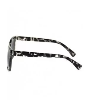 Retro Rewind Rectangular Horned Hipster Plastic Sunglasses - Black Tort Smoke - CX18RRSL8U0 $6.98 Rectangular