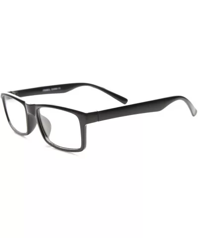 Modern Fashion Basic Eyewear Rectangular Clear Lens Horn Rimmed Glasses 52mm - Black / Clear - C7124K95DG9 $5.48 Rectangular