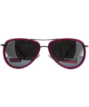 2 Pairs Swag Aviator B Fashion Sunglasses Purple Pink Frame Flash Mirror Lens - C818Z6Q0K65 $27.39 Aviator