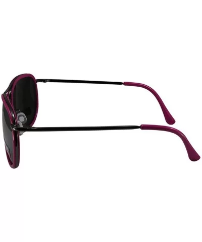 2 Pairs Swag Aviator B Fashion Sunglasses Purple Pink Frame Flash Mirror Lens - C818Z6Q0K65 $27.39 Aviator