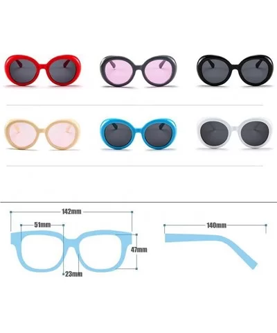 Round Oval Sunglasses Mod Style Retro Thick Frame Fashion eyewear - Blue Gray - CQ189U7XCI6 $17.85 Goggle