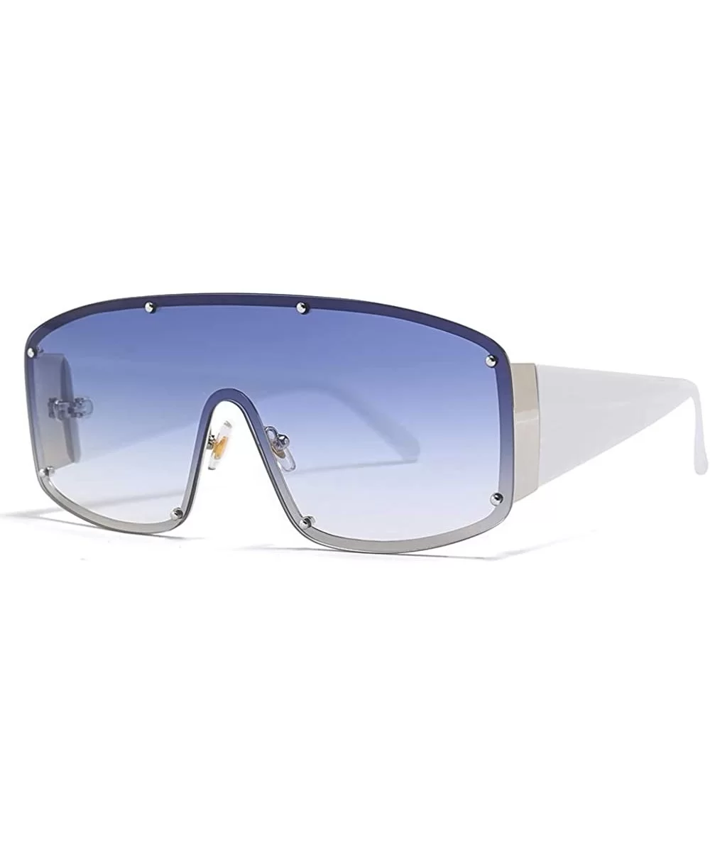 Oversized Sunglasses Gradient Glasses Eyewear - Blue - CQ18QERGZ0M $9.92 Goggle