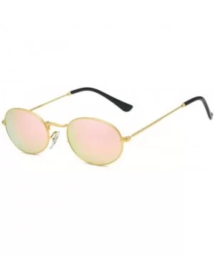 Stylish Sunglasses Metallic Round Frame Sunglasses Color Film Reflective Sunglasses Fashion Glasses - CI18TILSKGI $8.11 Goggle