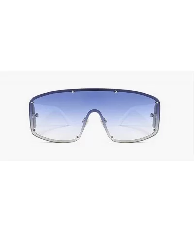 Oversized Sunglasses Gradient Glasses Eyewear - Blue - CQ18QERGZ0M $9.92 Goggle