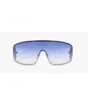 Oversized Sunglasses Gradient Glasses Eyewear - Blue - CQ18QERGZ0M $9.92 Goggle