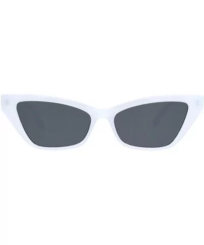 Wide Trapezoid Cateye Frame Sunglasses Womens Chic Fashion Shades UV 400 - Frost White - CD18TG8EZYG $7.16 Rectangular