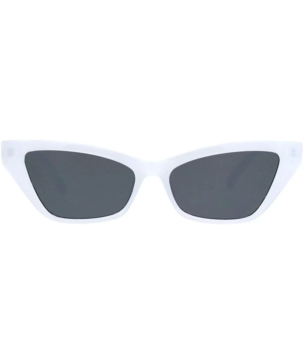 Wide Trapezoid Cateye Frame Sunglasses Womens Chic Fashion Shades UV 400 - Frost White - CD18TG8EZYG $7.16 Rectangular