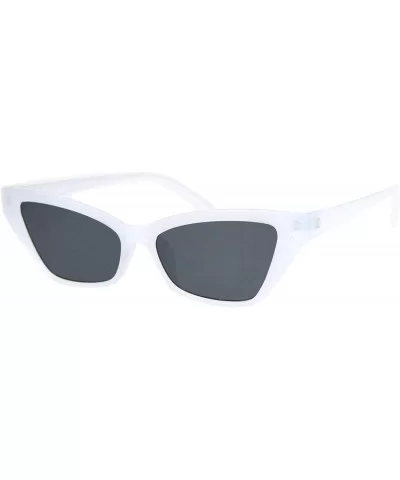 Wide Trapezoid Cateye Frame Sunglasses Womens Chic Fashion Shades UV 400 - Frost White - CD18TG8EZYG $7.16 Rectangular