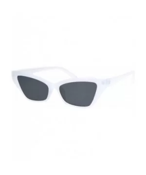 Wide Trapezoid Cateye Frame Sunglasses Womens Chic Fashion Shades UV 400 - Frost White - CD18TG8EZYG $7.16 Rectangular