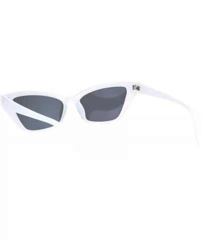 Wide Trapezoid Cateye Frame Sunglasses Womens Chic Fashion Shades UV 400 - Frost White - CD18TG8EZYG $7.16 Rectangular