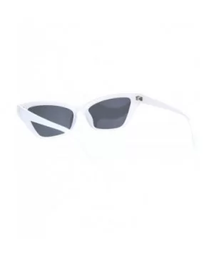 Wide Trapezoid Cateye Frame Sunglasses Womens Chic Fashion Shades UV 400 - Frost White - CD18TG8EZYG $7.16 Rectangular