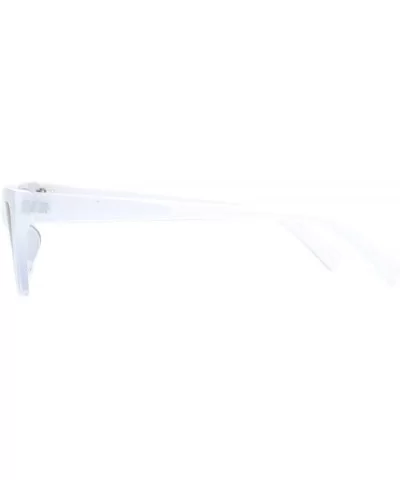 Wide Trapezoid Cateye Frame Sunglasses Womens Chic Fashion Shades UV 400 - Frost White - CD18TG8EZYG $7.16 Rectangular