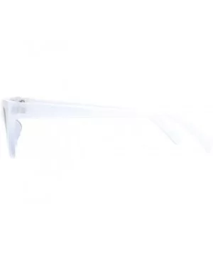 Wide Trapezoid Cateye Frame Sunglasses Womens Chic Fashion Shades UV 400 - Frost White - CD18TG8EZYG $7.16 Rectangular