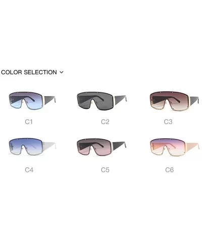 Oversized Sunglasses Gradient Glasses Eyewear - Blue - CQ18QERGZ0M $9.92 Goggle