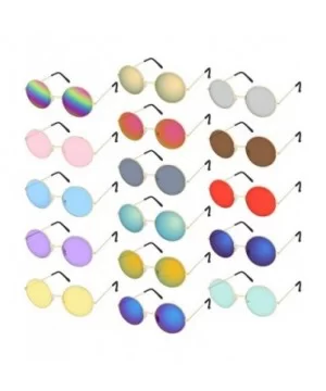 16 Pairs Round Hippie Glasses Colorful Retro Hippie Glasses 60's Style Circle Glasses for Party Favors - C918SZW26TW $21.31 R...