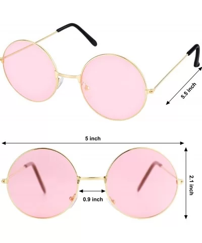 16 Pairs Round Hippie Glasses Colorful Retro Hippie Glasses 60's Style Circle Glasses for Party Favors - C918SZW26TW $21.31 R...