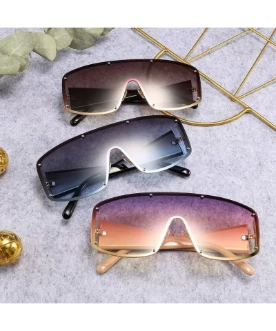 Oversized Sunglasses Gradient Glasses Eyewear - Blue - CQ18QERGZ0M $9.92 Goggle