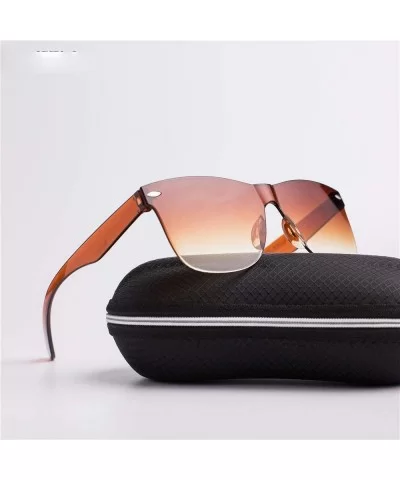 2019 New Transparent Sunglasses Women Vintage Colorful Retro Fashion Rimless C1 - C8 - CM185DZ2DNG $6.28 Aviator