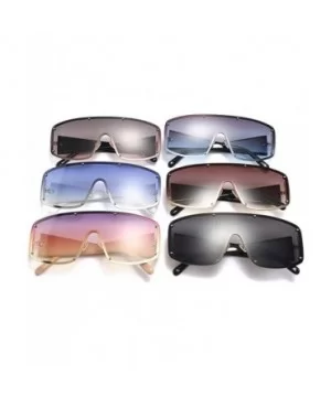 Oversized Sunglasses Gradient Glasses Eyewear - Blue - CQ18QERGZ0M $9.92 Goggle