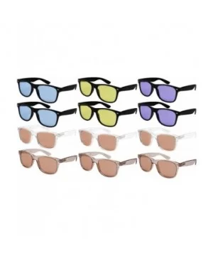 Wholesale 80's Retro Style Horned Rim Sunglasses Unisex Spring Hinge -12 Pack - N5401as-cr 12 Pack Mixed Colors - C018WTM3EMN...