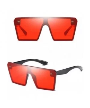 Unisex Oversize Square Sunglasses Glasses Shades Vintage Retro Style (D) - D - CB18UU8QTA0 $7.23 Sport