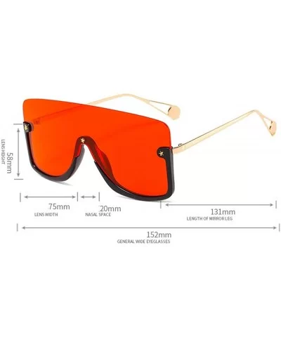 Flat Top Oversize One Piece Lens Goggle Sunglasses Women Retro Shield Visor Sunglasses Mens Goggle - Yellow - C11939S9NKW $10...