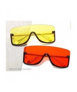 Flat Top Oversize One Piece Lens Goggle Sunglasses Women Retro Shield Visor Sunglasses Mens Goggle - Yellow - C11939S9NKW $10...