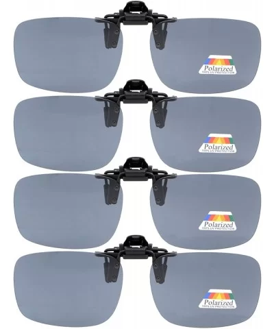 Flip-up Clip-on Sunglasses Polarized 2 5/16"x1 9/16" 3-Pack Metal Glasses Clip - 4pcs-grey Lens - CQ12O3HNBB3 $15.85 Rectangular