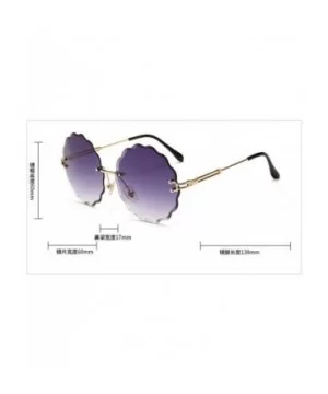 Fashion Flight Style Sunglasses Women Brand Design Flower Round Rimless 8838 C1 - 8838 C6 - C618YZWRTGK $6.03 Rimless