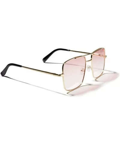 Retro Oversize Sunglasses for Men Women Tinted Lens Metal Sun Glasses - 01-pink - CQ18W2GLCX8 $10.74 Rectangular