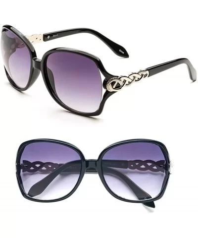 Oversized Women's Polarized Chain Arm Sunglasses - Black - C812O46WA9F $9.11 Oversized