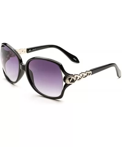 Oversized Women's Polarized Chain Arm Sunglasses - Black - C812O46WA9F $9.11 Oversized