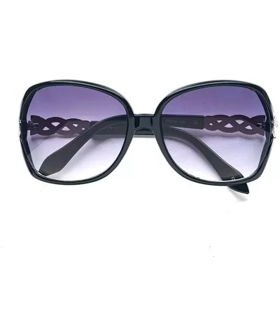 Oversized Women's Polarized Chain Arm Sunglasses - Black - C812O46WA9F $9.11 Oversized