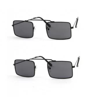 Hippie Retro Square Gothic Vampire Sunglasses P2196 (2PCS) - 2 Pcs Black-smoke Lens & Black-smoke Lens - CT12EXHZU0R $7.98 Sq...