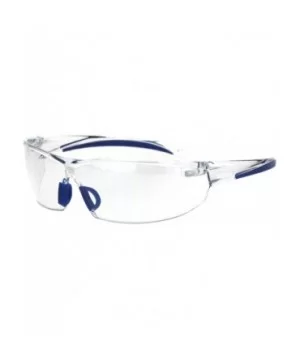 ANSI Z87+ U6 Protective Safety Glasses Clear Lens Light Wrap Around Frame - Blue (Clear) - C318QUNZDLC $7.13 Wrap