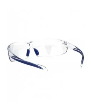 ANSI Z87+ U6 Protective Safety Glasses Clear Lens Light Wrap Around Frame - Blue (Clear) - C318QUNZDLC $7.13 Wrap