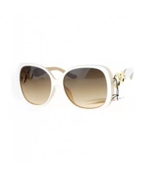 Womens Oversized Rhinestone Bling Arm Diva Butterfly Sunglasses - White Beige Smoke - C512O5HSIAF $7.12 Butterfly